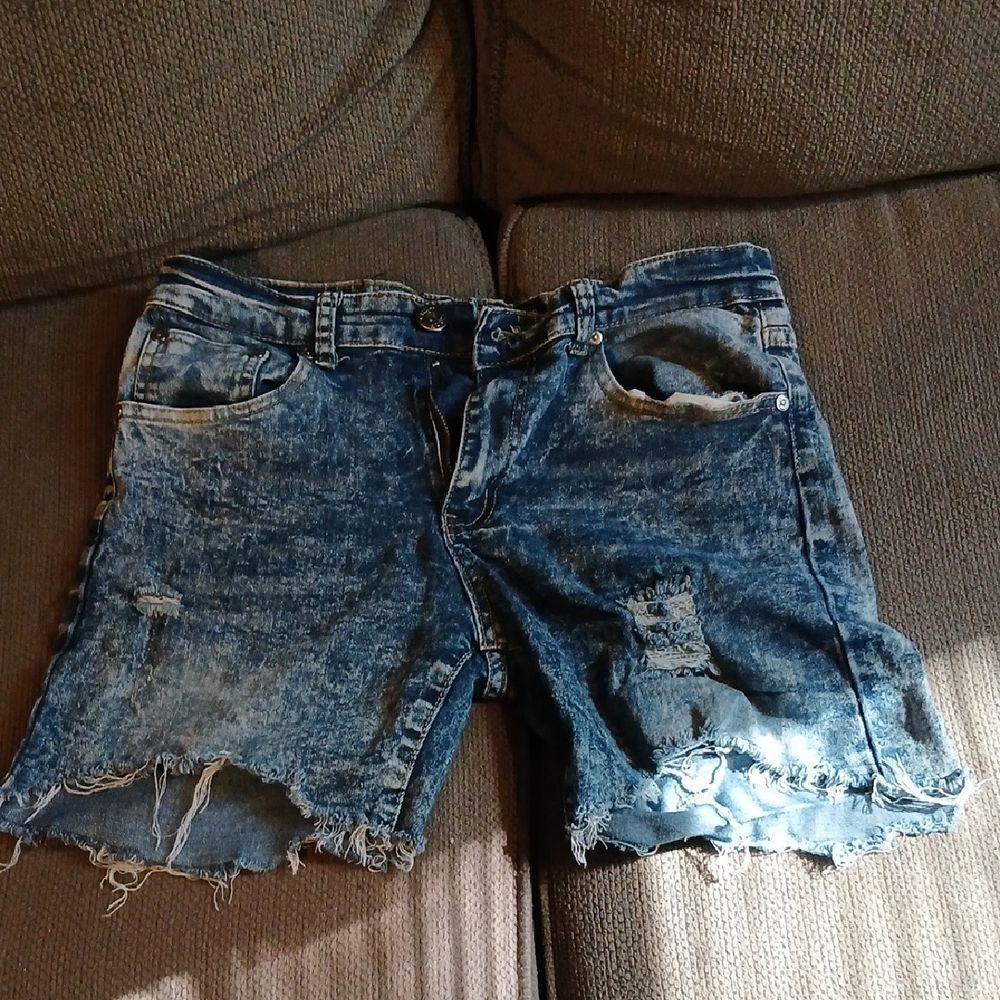 Distressed Blue Denim Shorts RL3